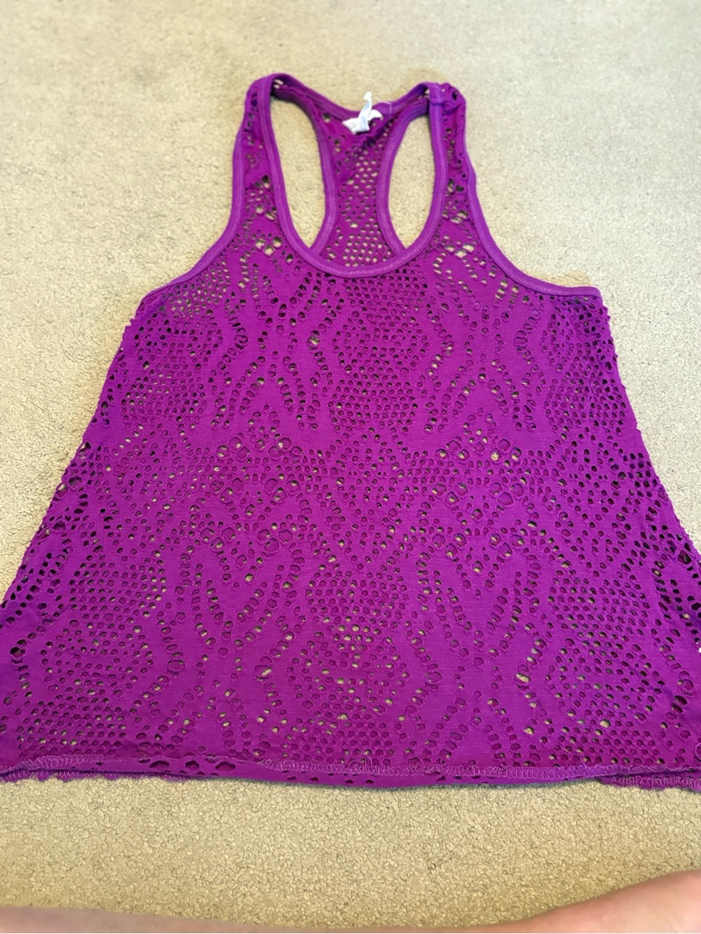 Aeropostale Purple Crochet Racerback Tank